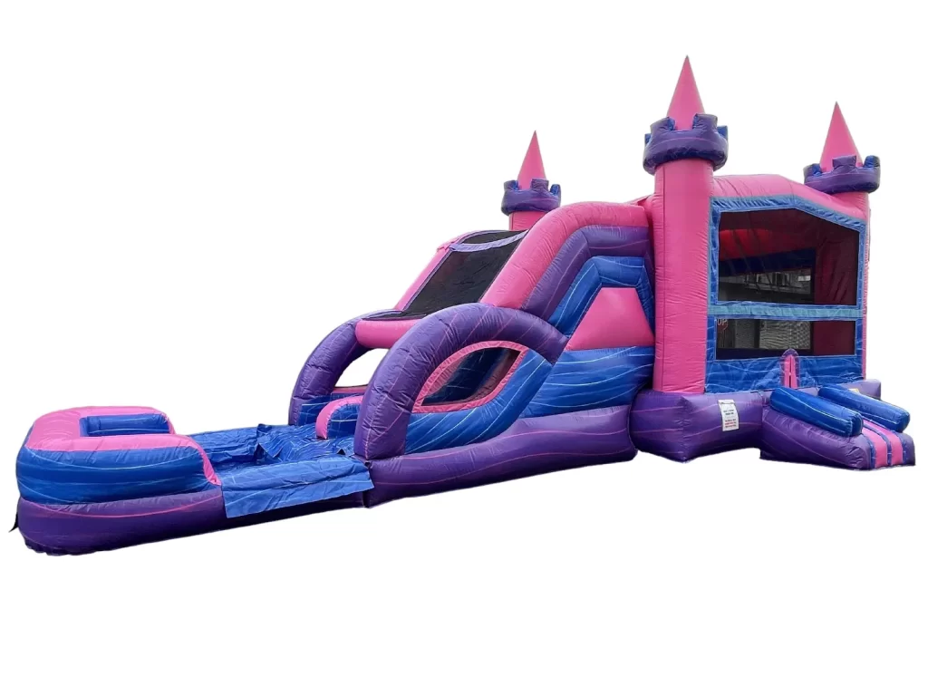 Large Dual lane 4 in 1 Pink Castle (sku W307)