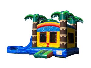 Dual Lane Tropical Fun Water Slide Combo Jumper (sku W271) - San Diego