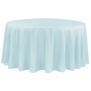 Economy Polyester Tablecloth 132" Round - Baby Blue - San Diego