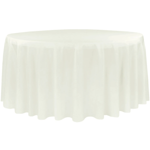 Economy Polyester Tablecloth 120" Round - Ivory - San Diego