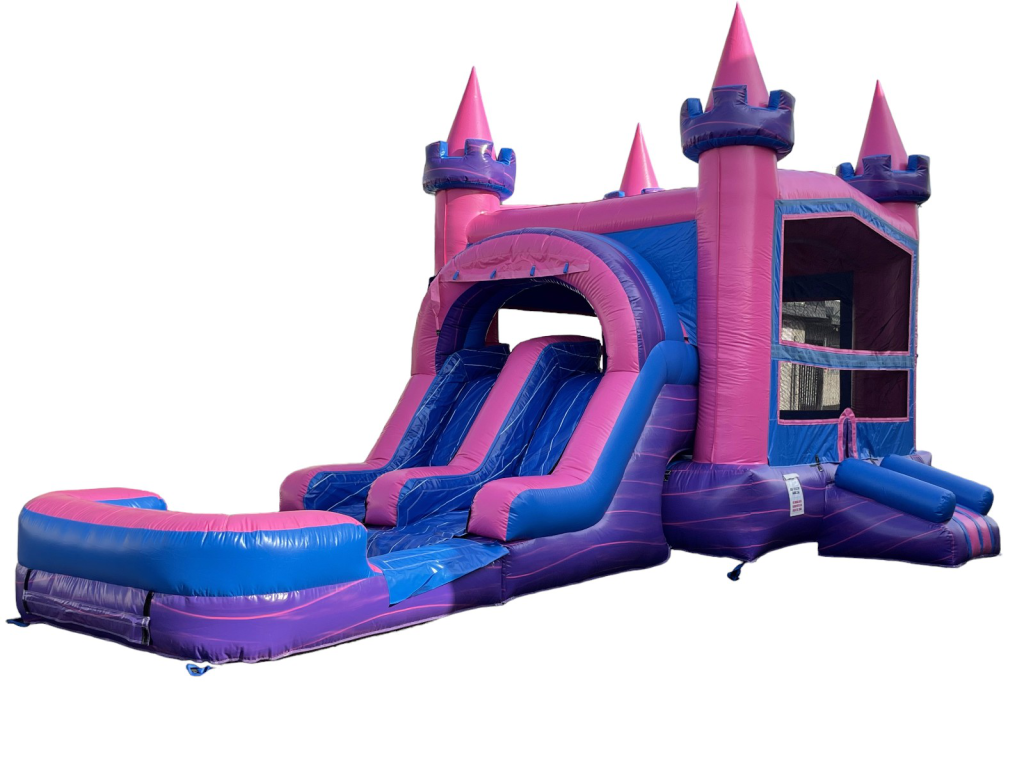 Dual Lane Pink Jumper Water Slide (sku W302)