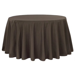 Economy Polyester Tablecloth 120" Round - Chocolate - San Diego