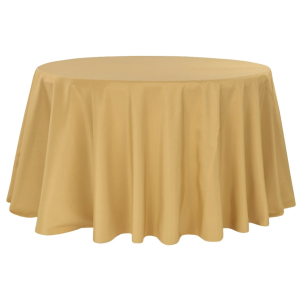 Economy Polyester Tablecloth 108" Round - Gold - San Diego
