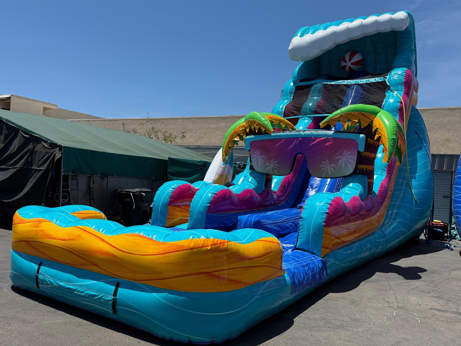 Dual lane beach Life water slide (sku W317-1)